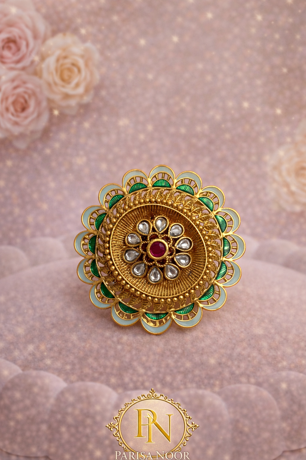 Lozain Meenakari Statement Ring