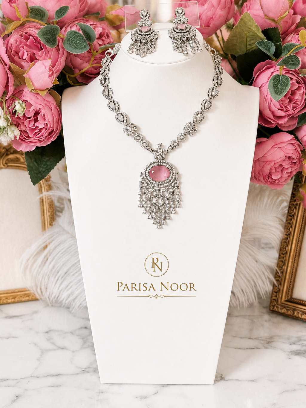 Zunaira Pink AD Designer Necklace Set