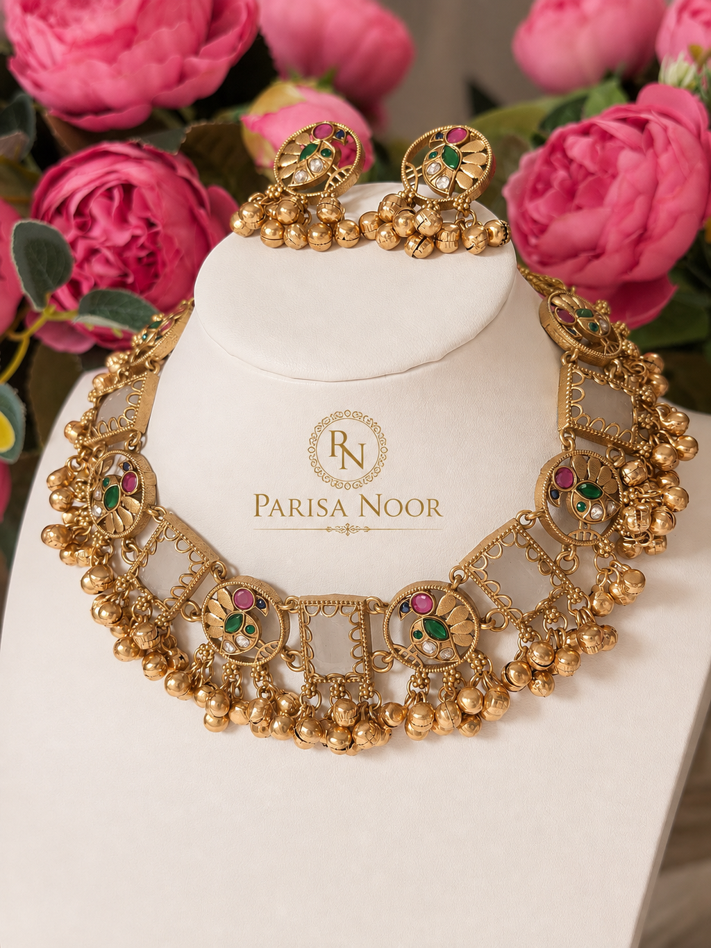 Zehraani Multicolour Ghungroo Heritage Necklace Set