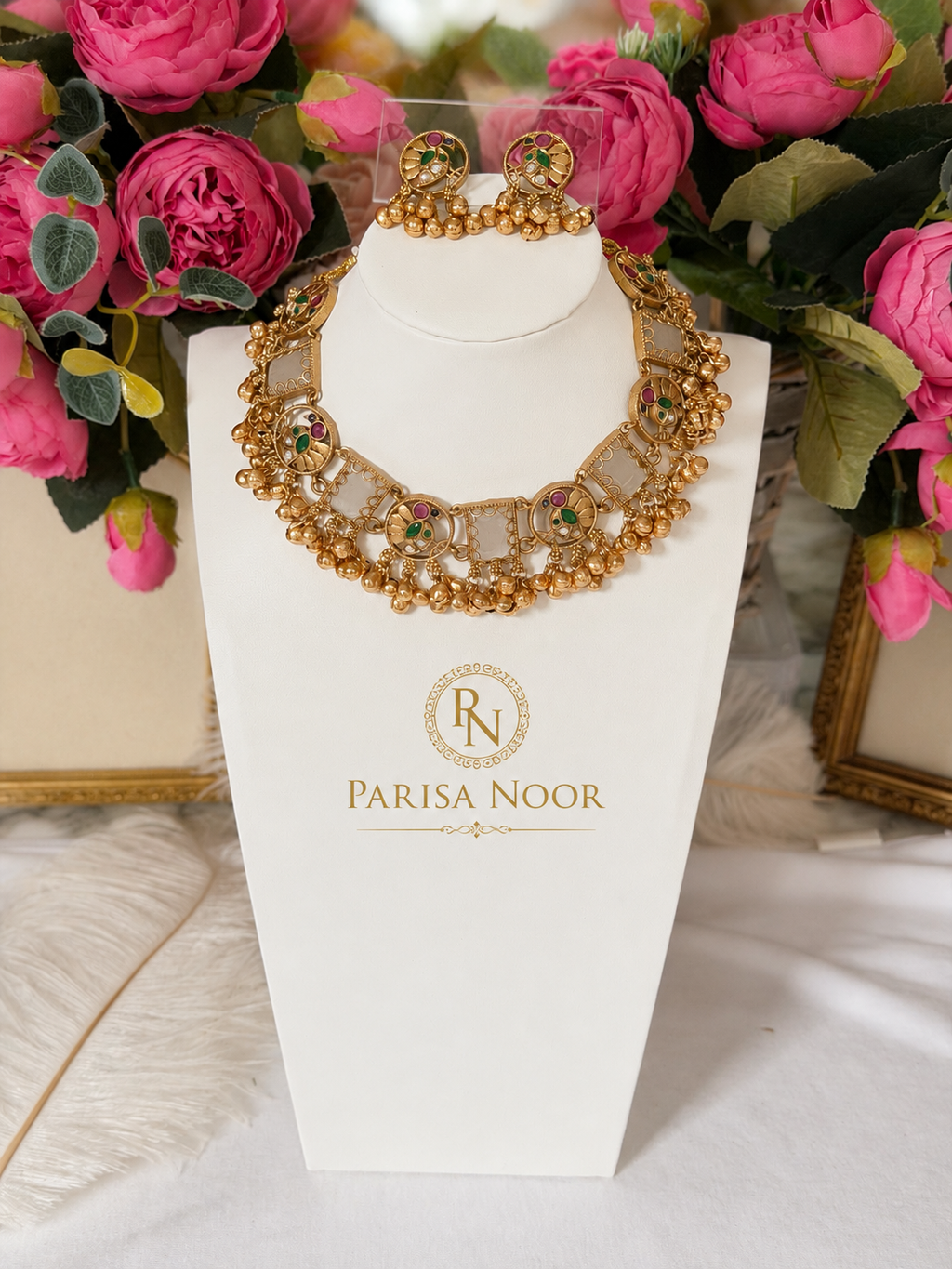 Zehraani Multicolour Ghungroo Heritage Necklace Set