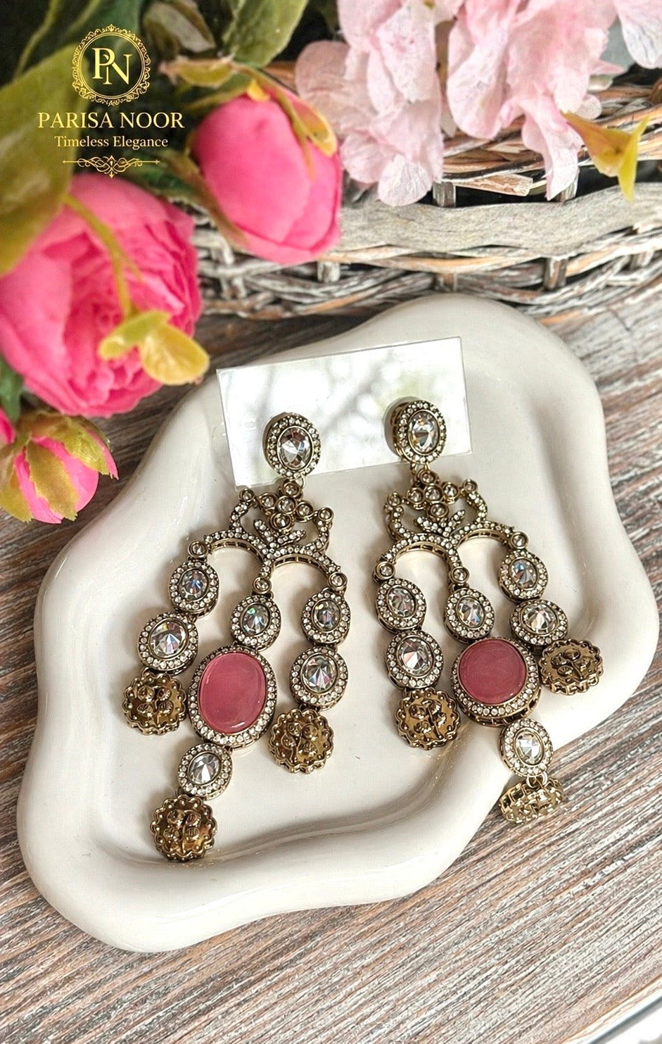 Malaika Designer Earrings Blush Pink