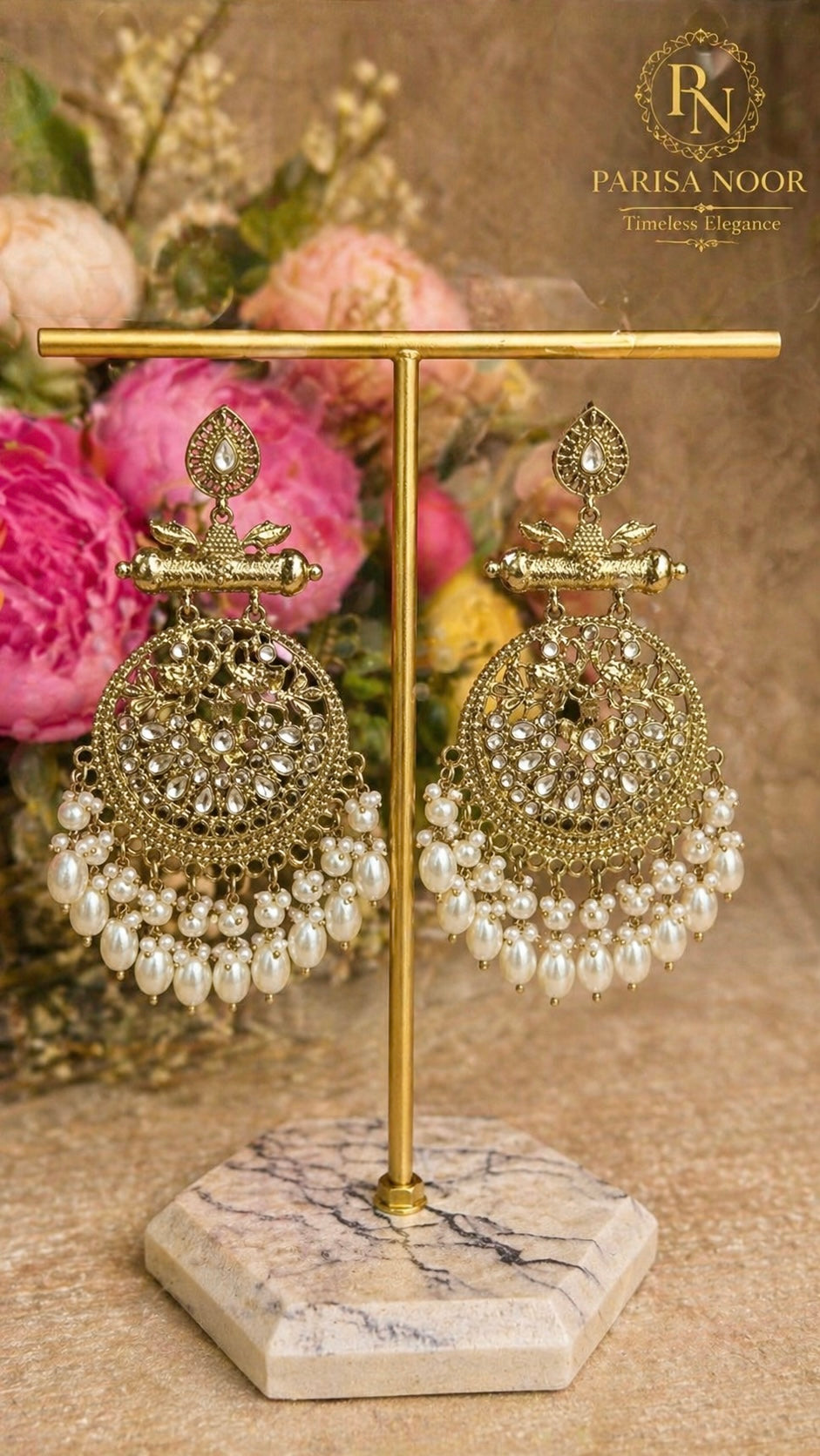 Amayla Pearl Designer Pakistani Chandbali