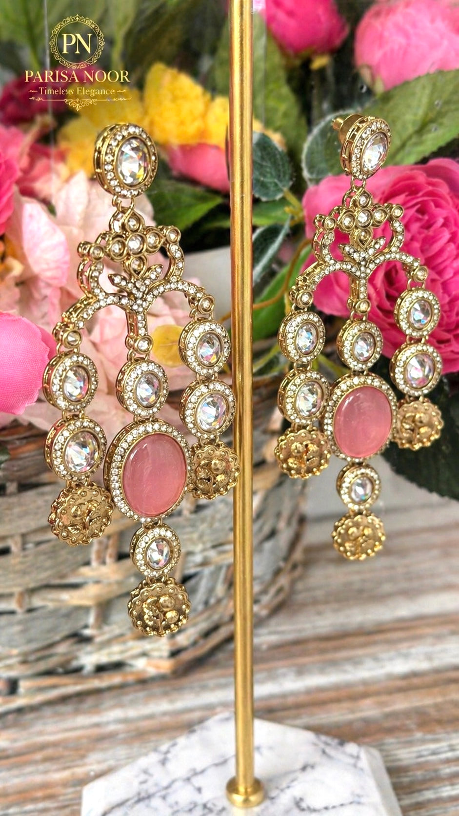 Malaika Designer Earrings Blush Pink