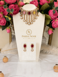 Zareefa Multicolour Waterfall Kundan Necklace Set