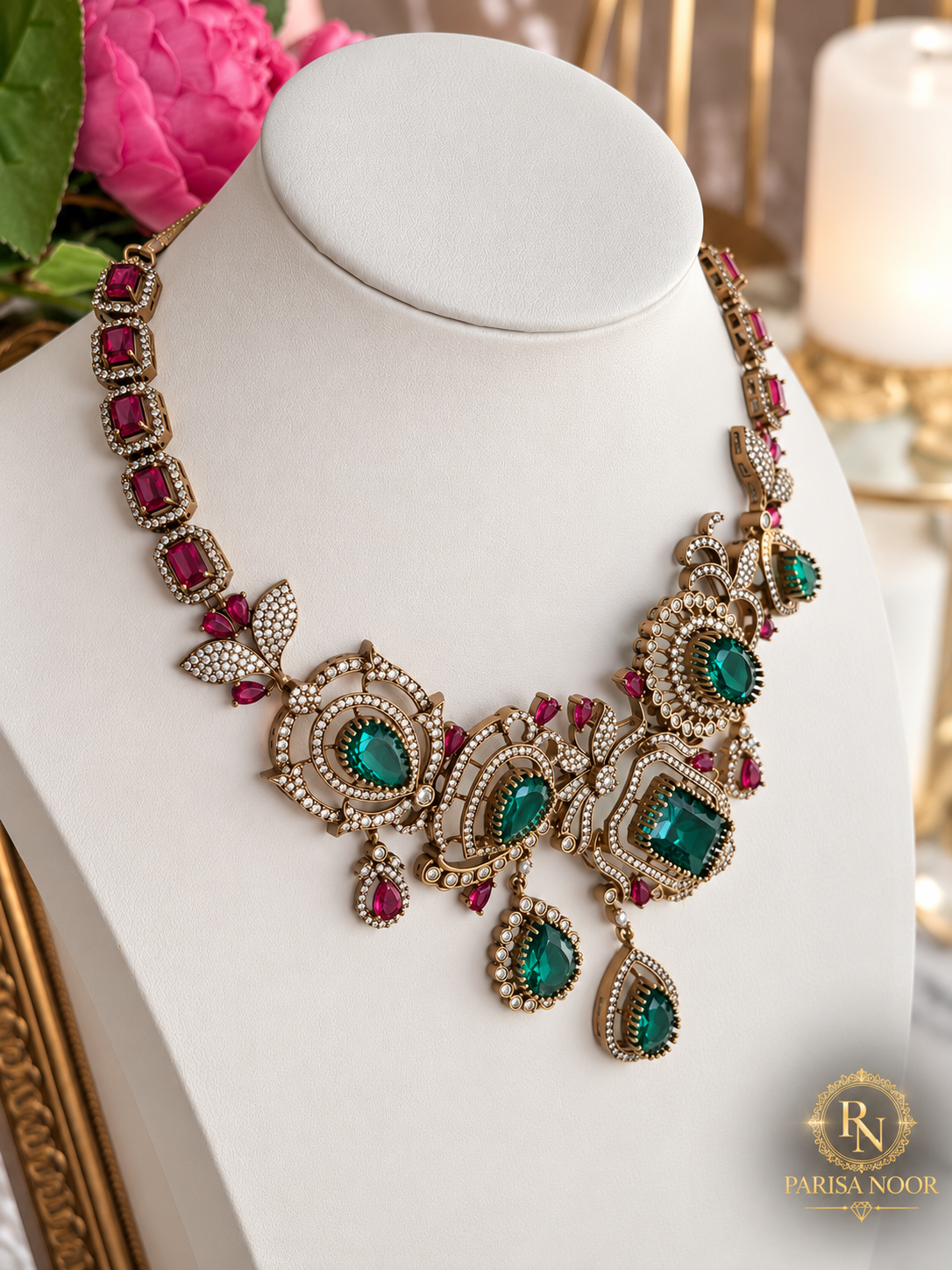 Zarviana Premium Victorian AD Designer Necklace Set