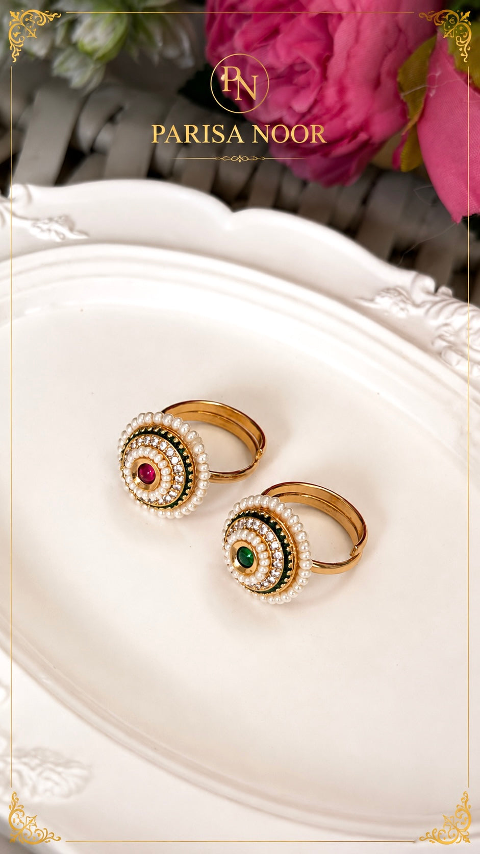 Raya Delicate Pearl Ring Adjustable