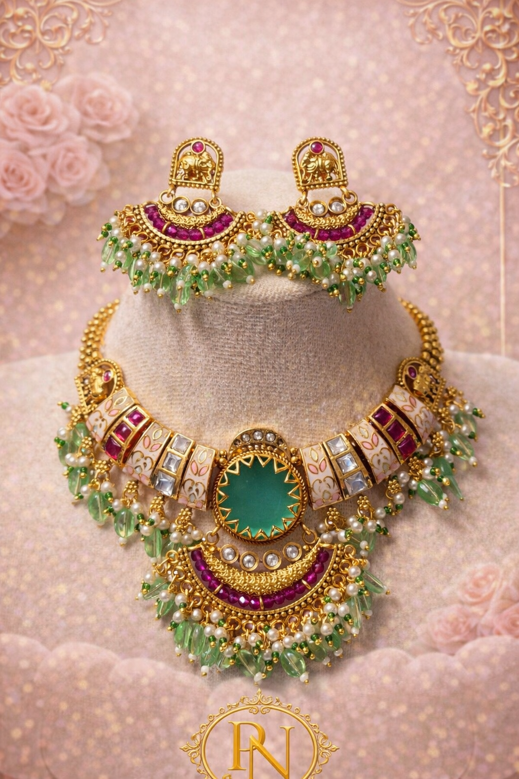 Royal Garden Meenakari Necklace set