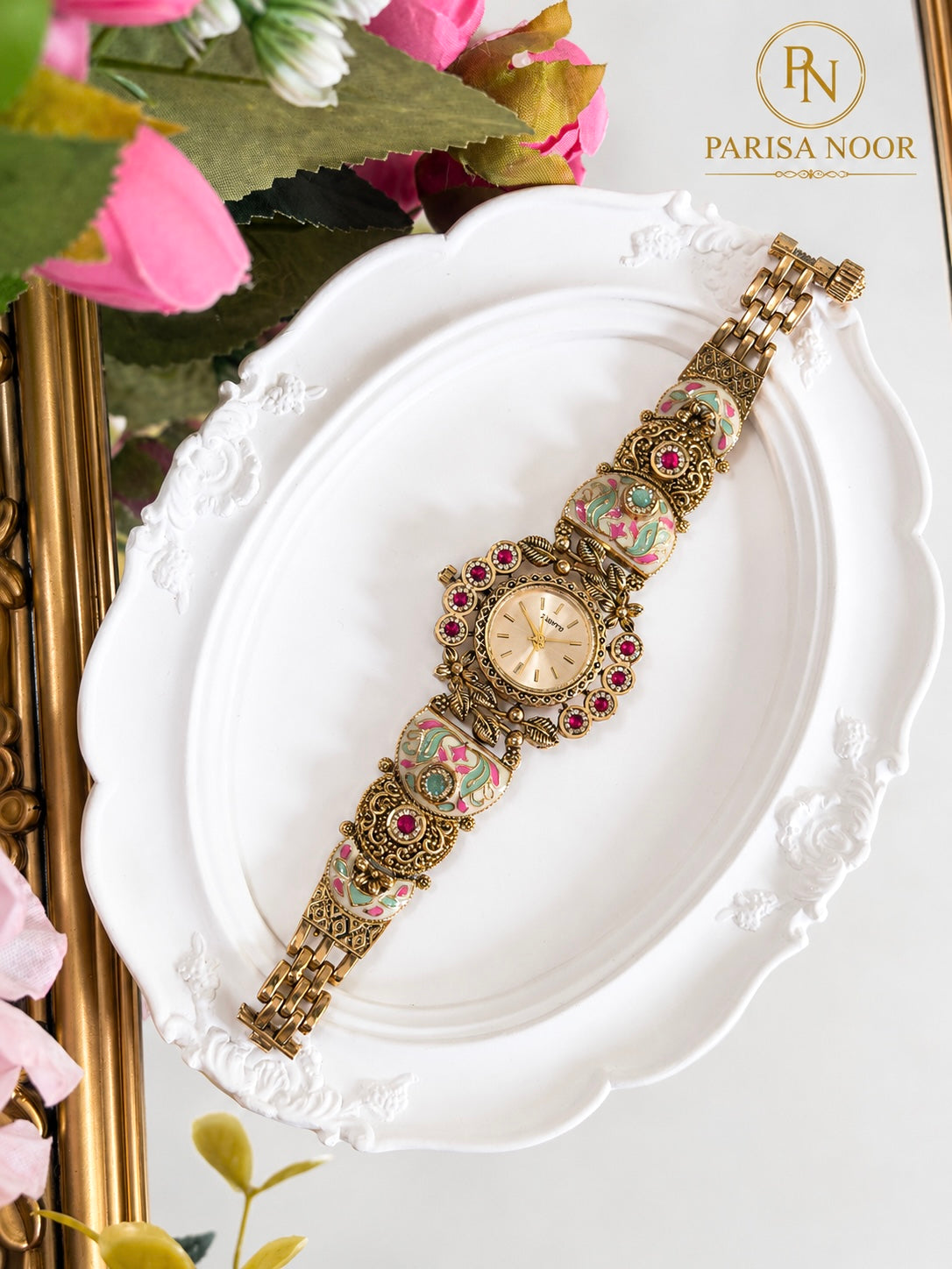 Nayab Meenakari Heritage Watch Bracelet