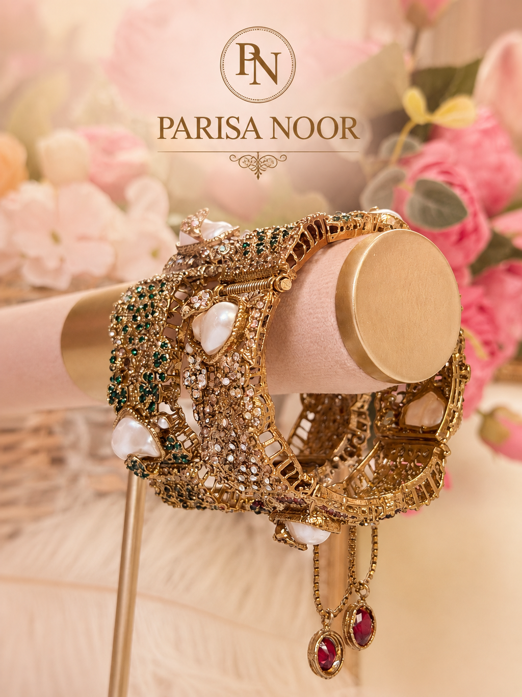 Nehir Multicolour Turkish Pearl Openable Bangle