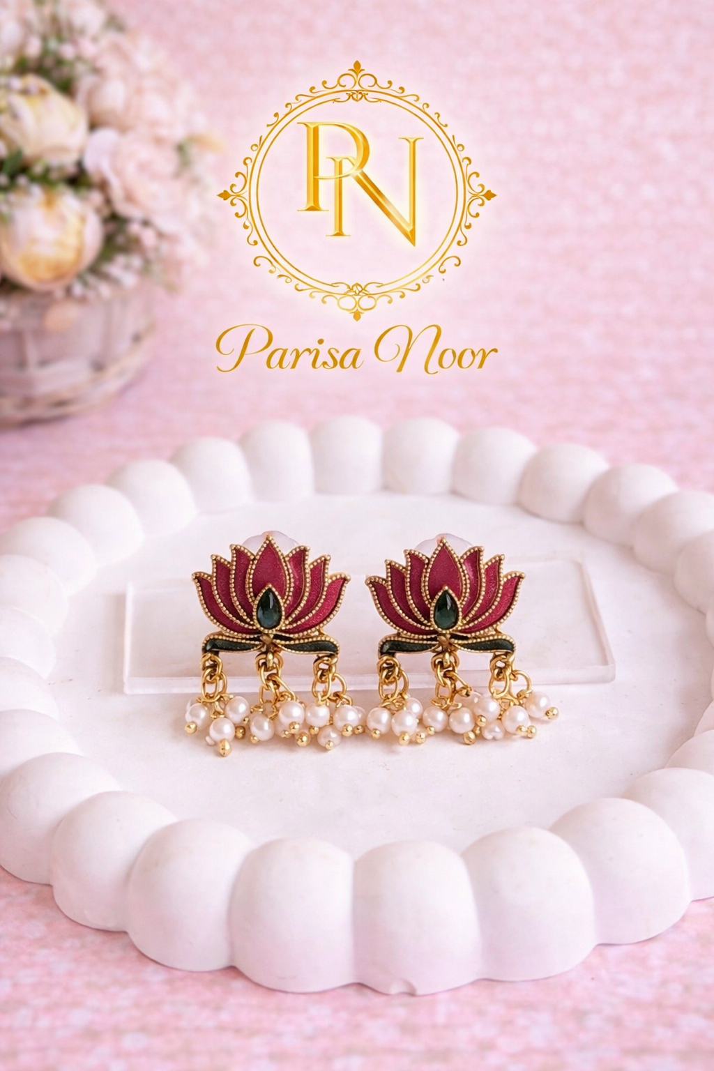 Noor Blossom Lotus Necklace Set