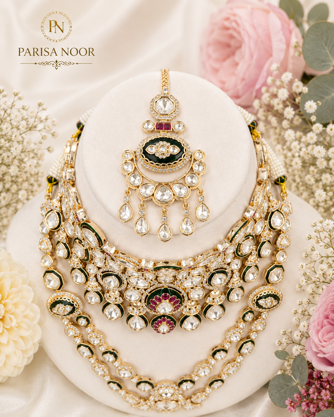 Nouriya Royale Moissanite Kundan Bridal Combo Set (Pre-Order)