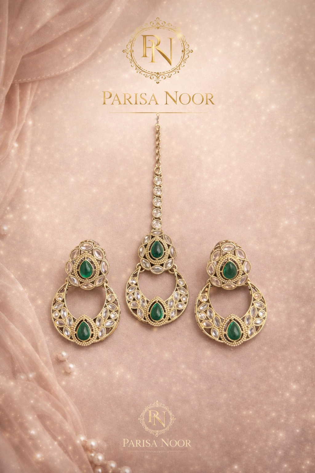 Zareen Green heritage necklace set