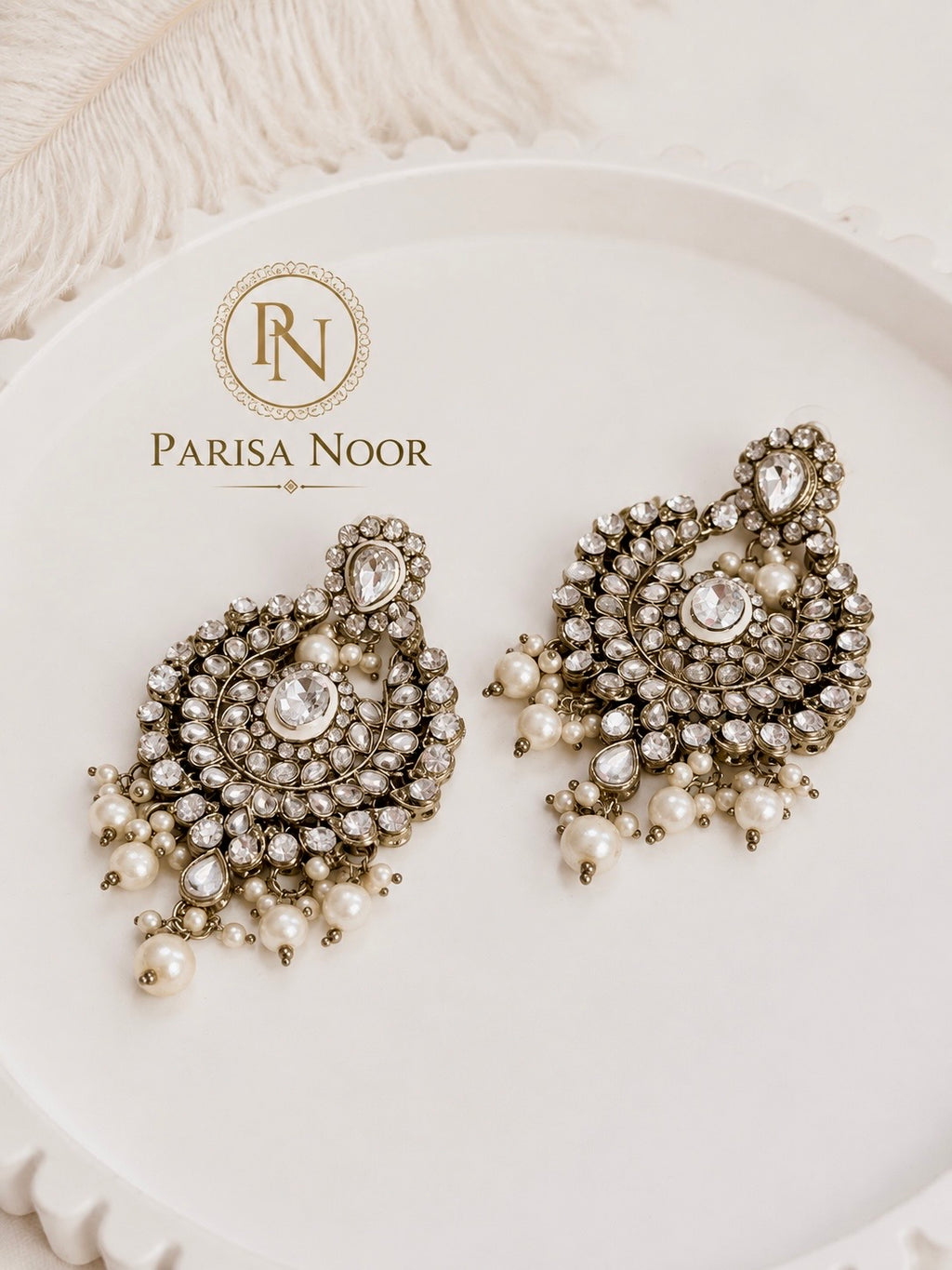 Zahara Kundan Pearl Earrings – Clearance Sale