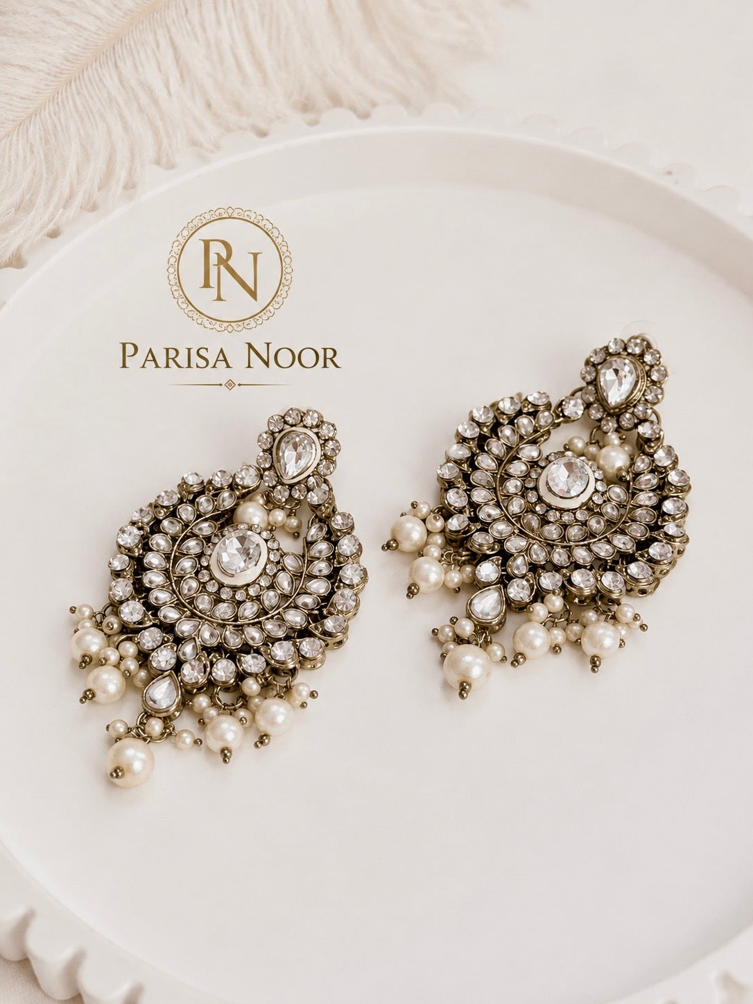 Zahara Kundan Pearl Earrings – Clearance Sale
