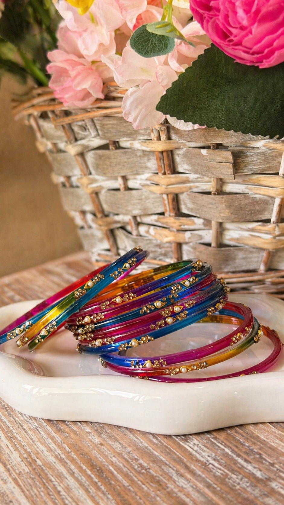 Rainbow Glass Kashmiri Bangles