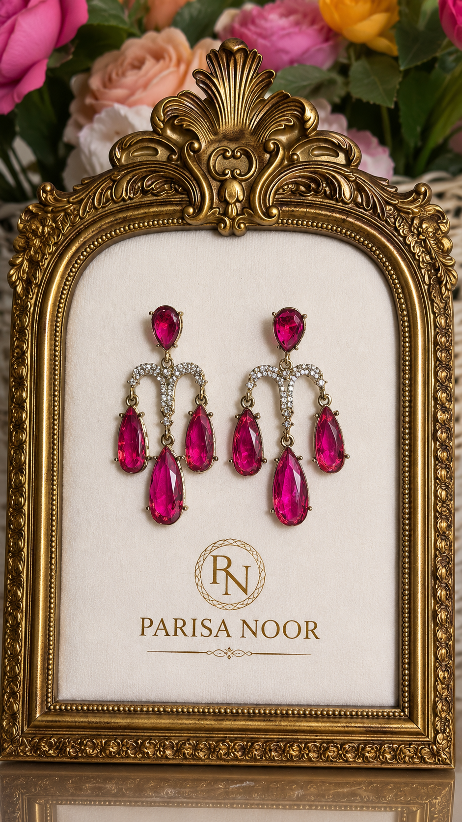 Aleshia Designer Zircone Earrings - Pink