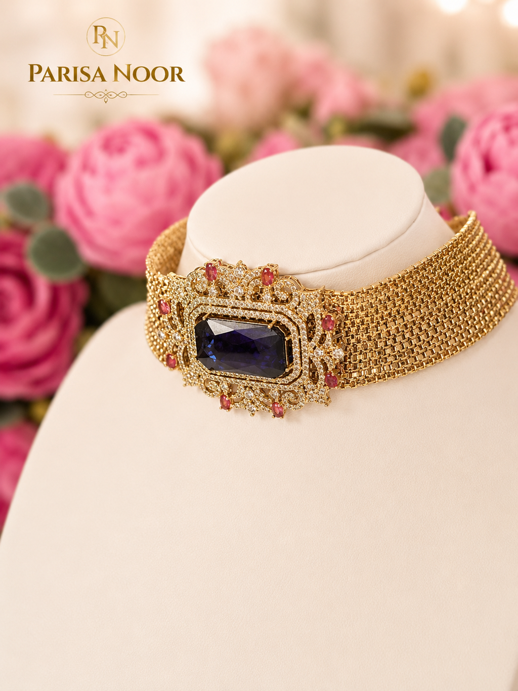 Nayzara Royal Sapphire Designer Choker Set