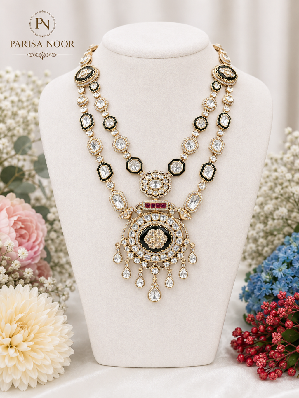 Nouriya Royale Moissanite Kundan Bridal Combo Set (Pre-Order)