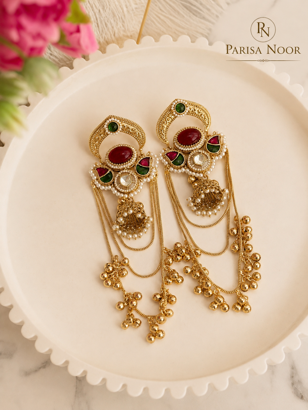 Rameesha Luxury Kashmiri Jhumka Earrings