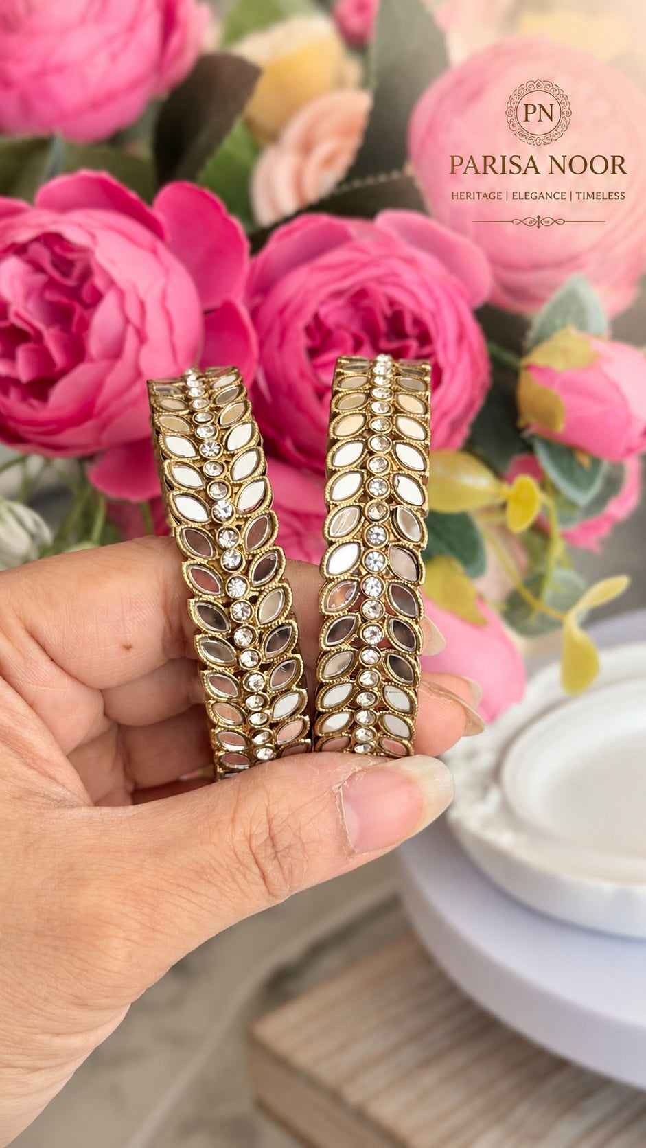 Navnoor Premium Mirror Bangle Pair