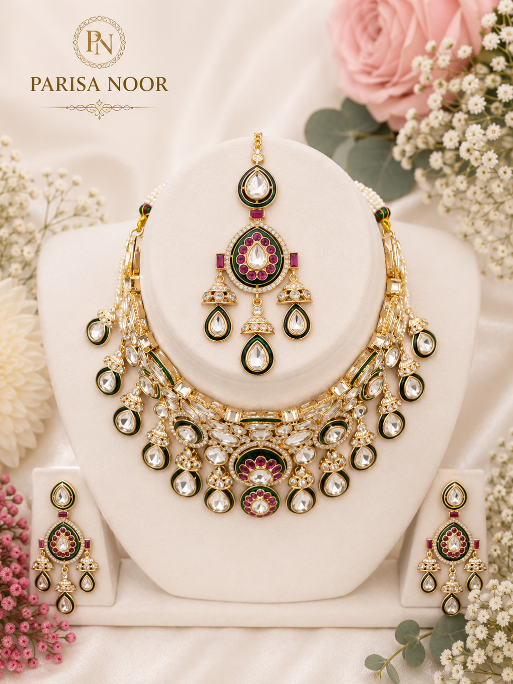 Nouriya Royale Moissanite Kundan Bridal Combo Set (Pre-Order)