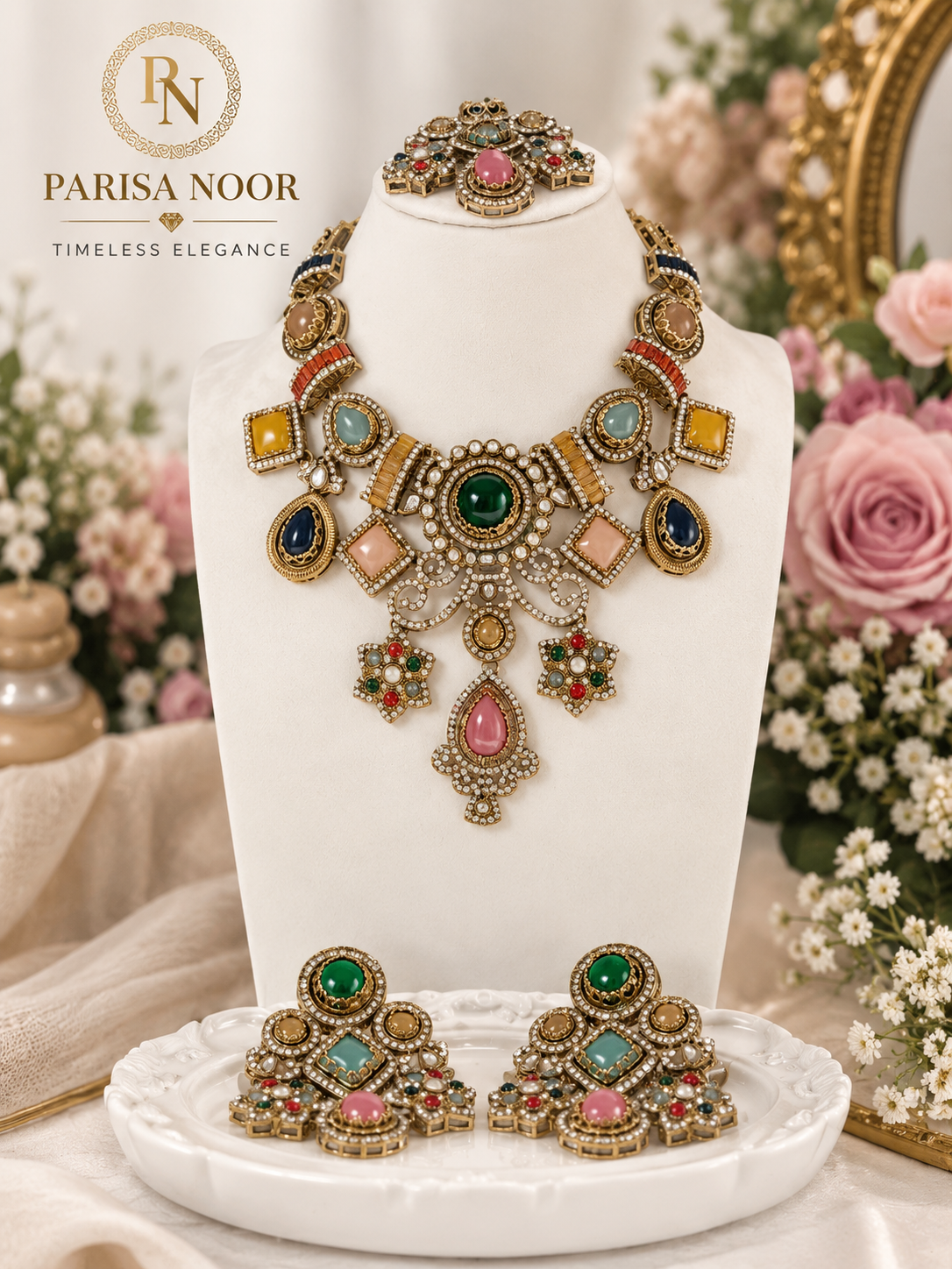 Sharvika Sabya Multicolour Designer Necklace Set