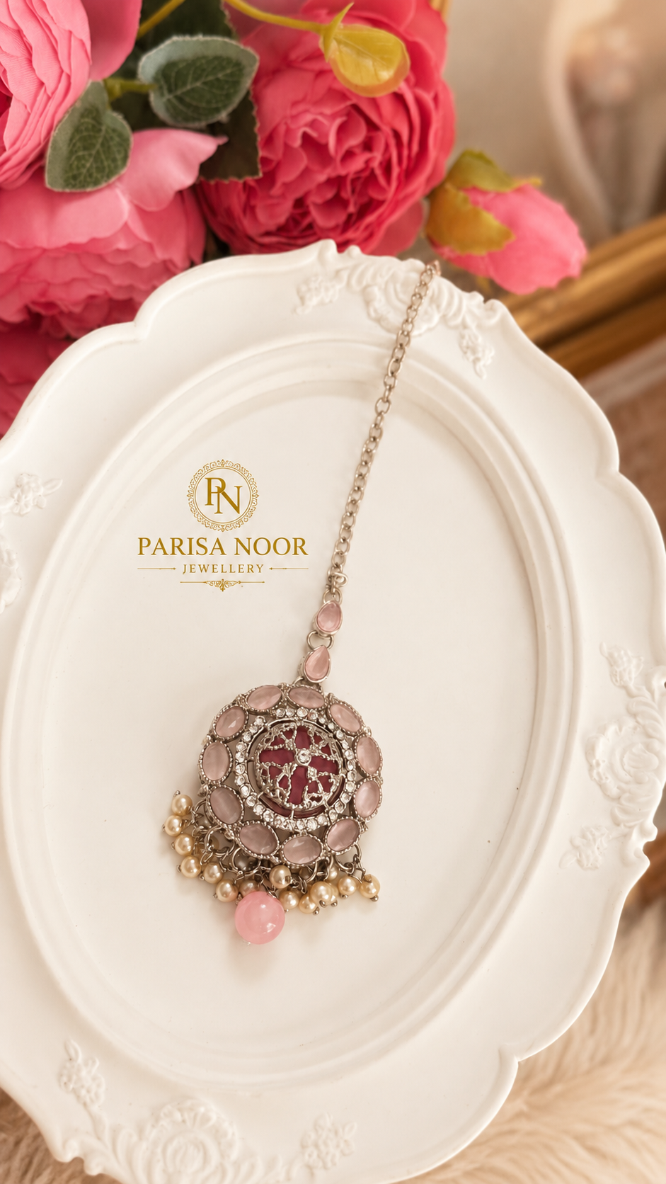 Rimsha Pink Kundan Long Mala Set