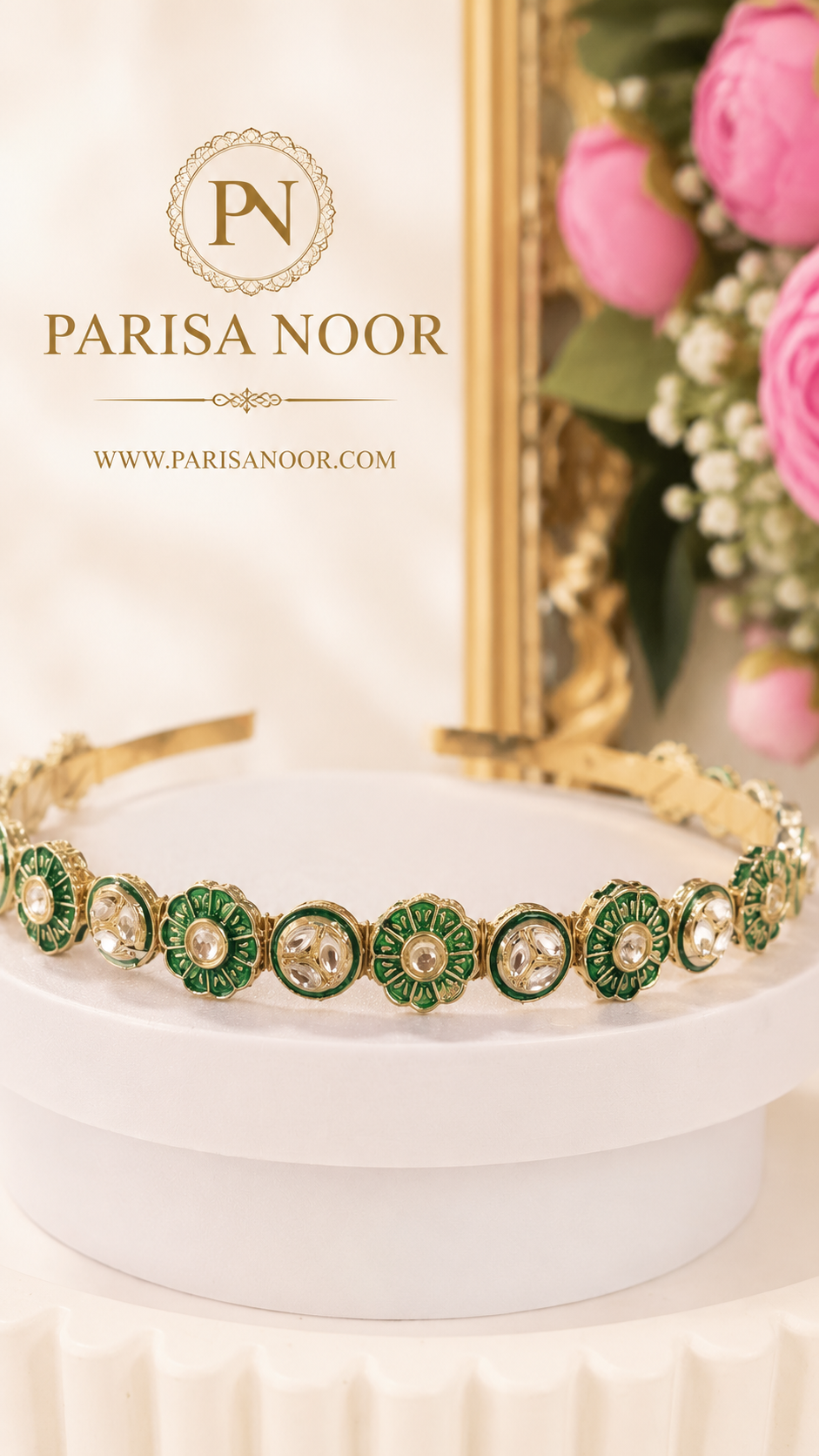 Reenu Kundan Meenakari Sheeshphool Ethnic Headband