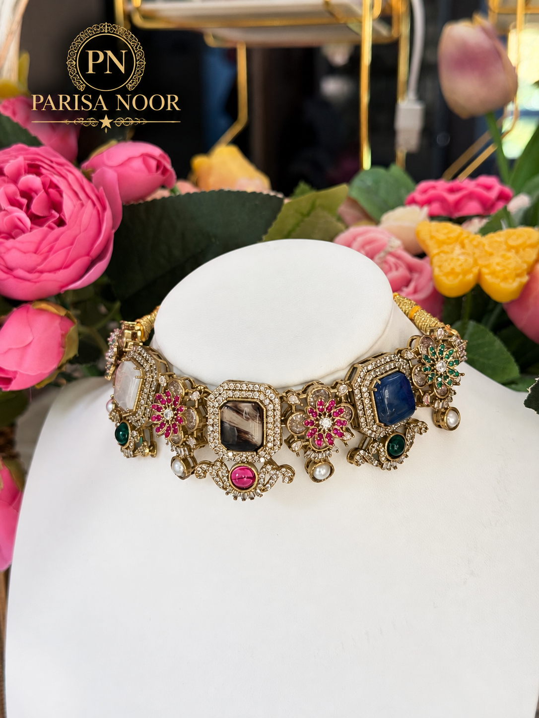 Zahvani Sabya-Inspired Multicolour Designer Choker Set
