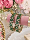 Arezia Premium Victorian AD Green Bangles – Pair