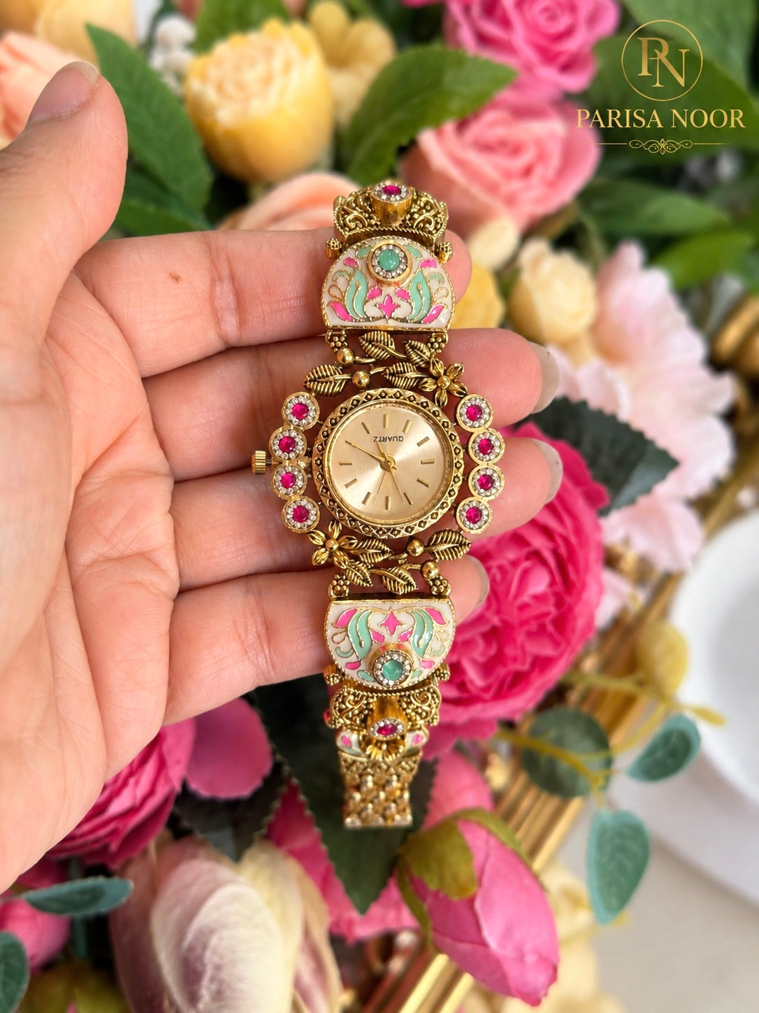 Nayab Meenakari Heritage Watch Bracelet
