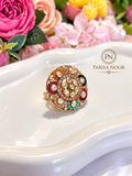Zaremina Multicolour Turkish Mosaic Adjustable Statement Ring