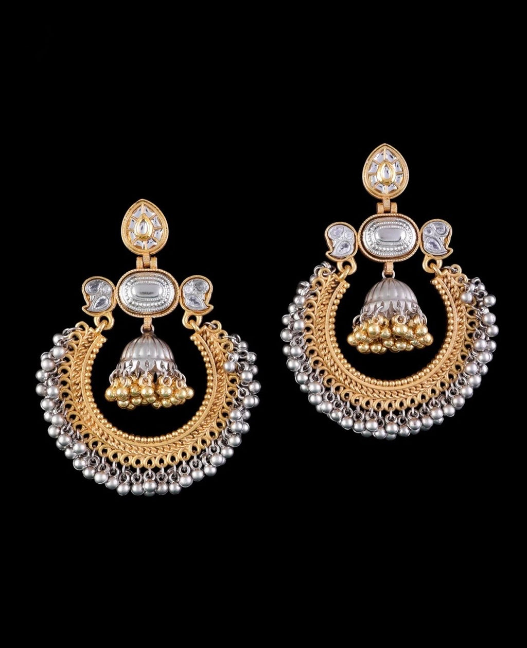 Helena Designer Chandbali Earring Brass