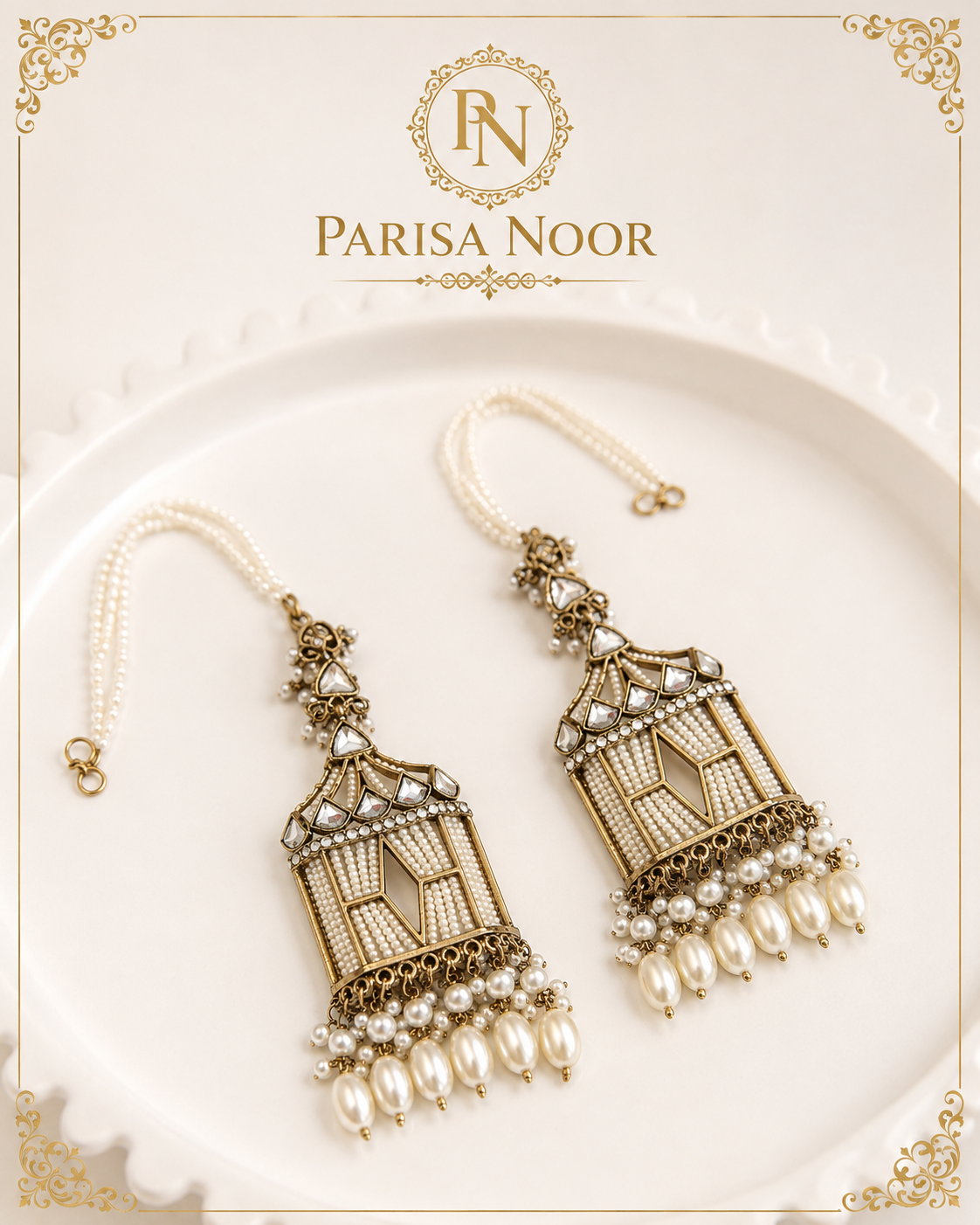Nayara Designer Pearl Jhumki Earrings with Sahara