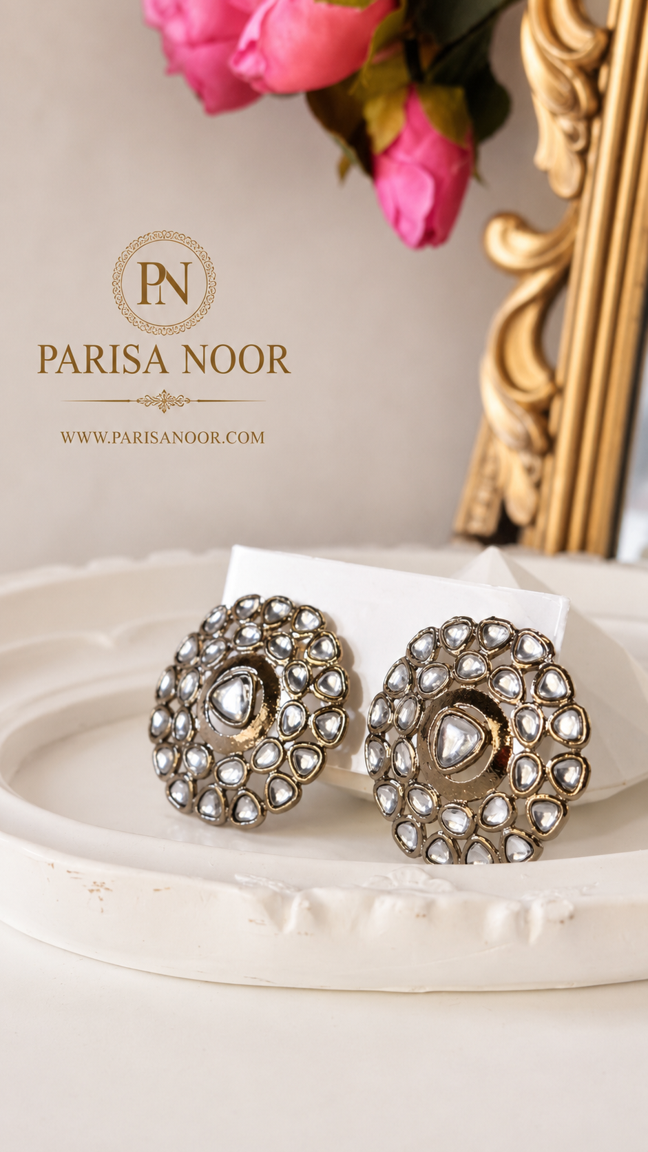 Aruba Kundan Stud Earrings