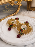 Peacock Meenakari Pearl Earrings – Clearance Sale
