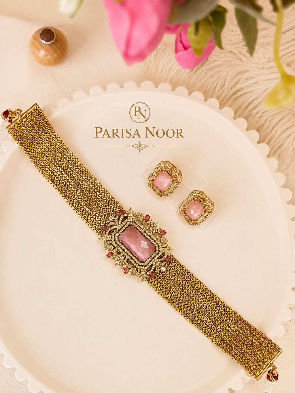 Nayzara Blush Pink Designer Choker Set