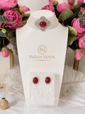 Elira Royal Red Pearl Designer Choker Set