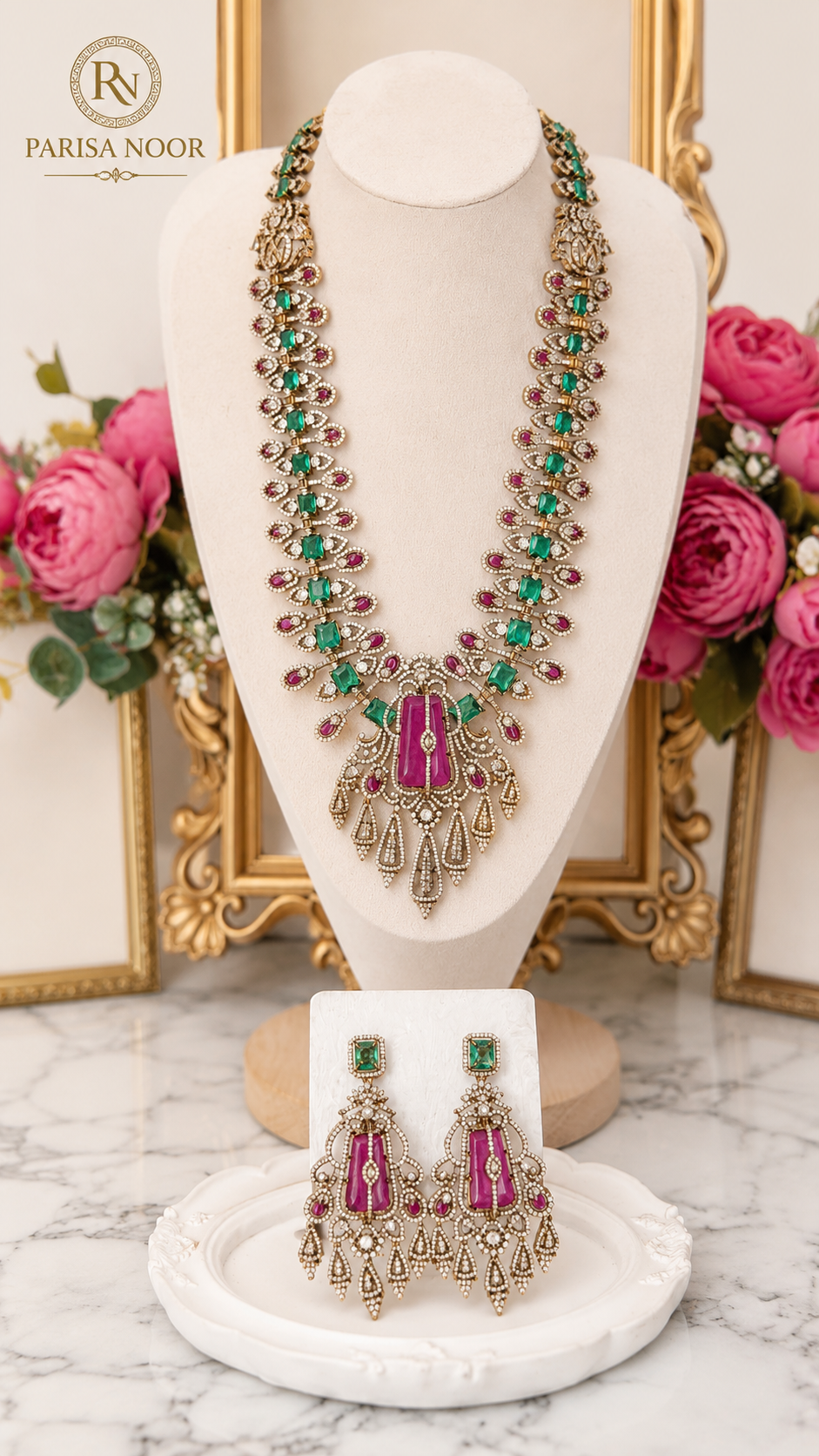 Celestia Luxury Victorian Doublet Necklace Set