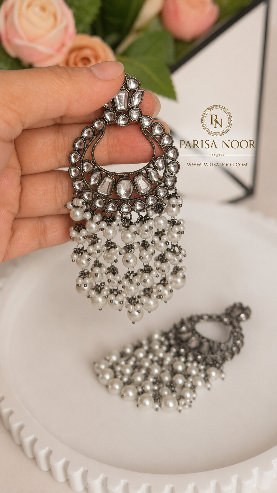 Celeste Pearl Chandbali Earrings – Clearance Sale