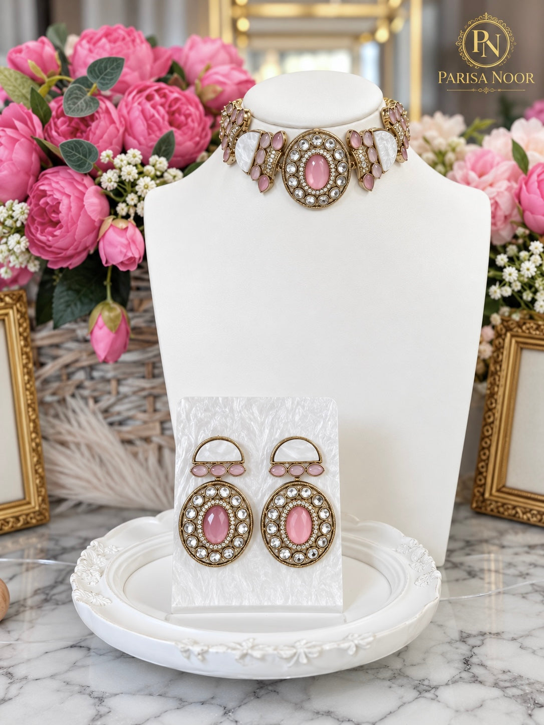Rosalie Blush Pink Designer Choker Set