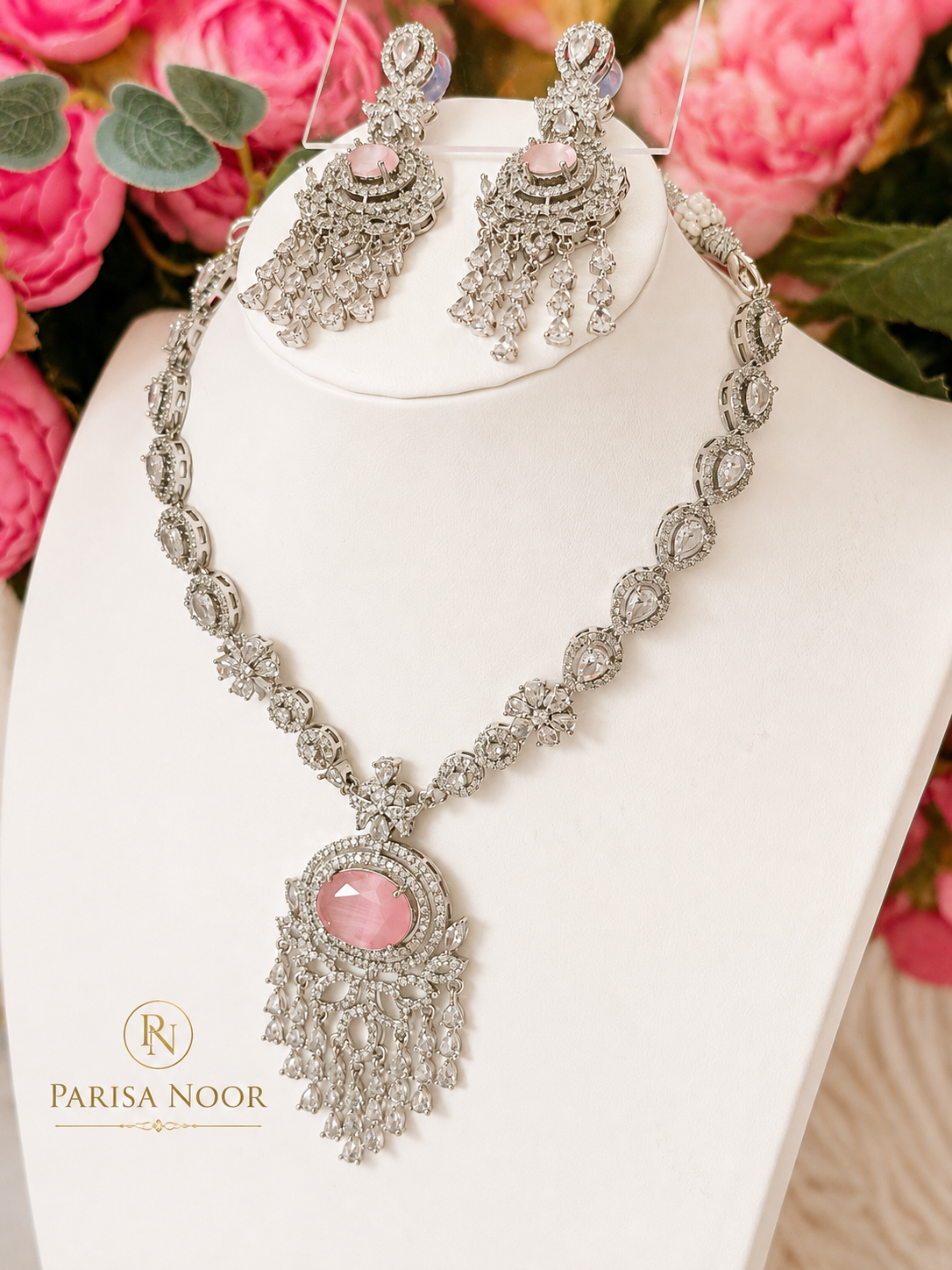 Zunaira Pink AD Designer Necklace Set