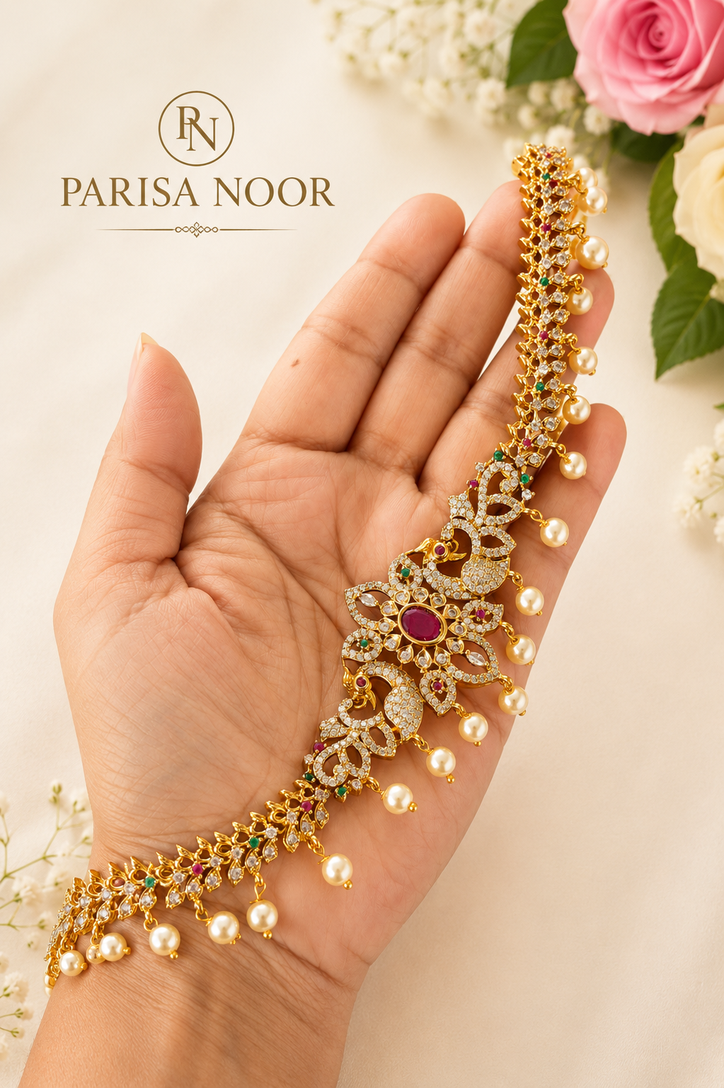 Nayantara Heritage Moissanite Waist Chain (Kamarbandh)