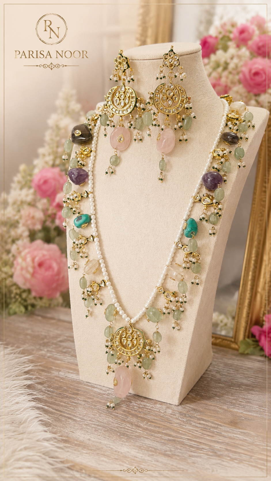 Noor-E-Basanti Designer Long Mala Set