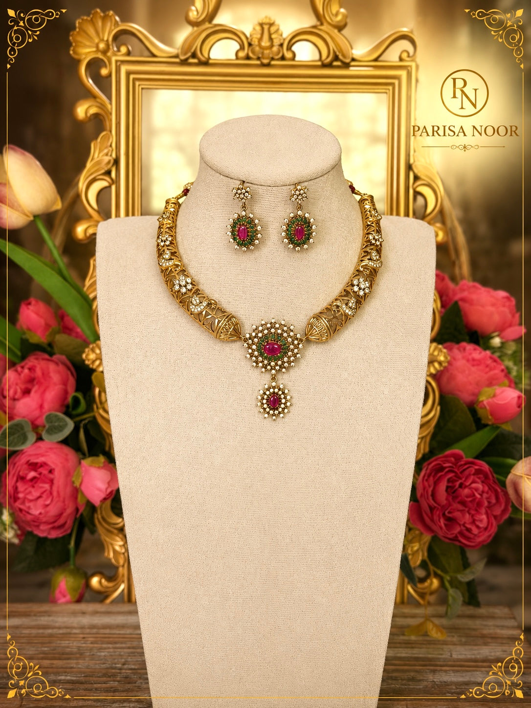 Faiza Luxury Hasli Necklace Set Victorian AD