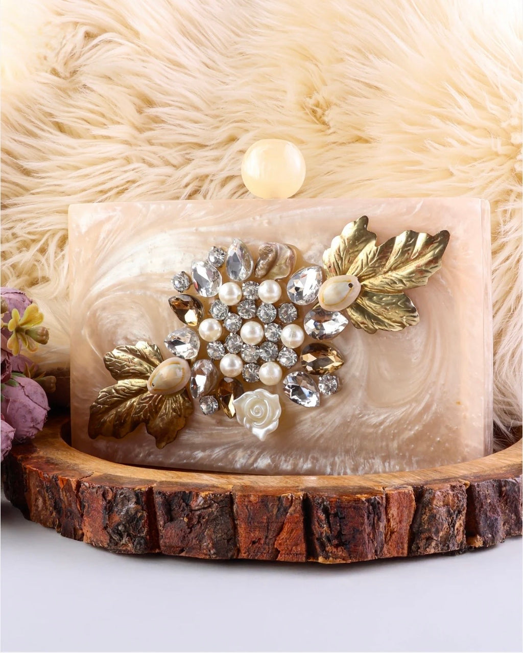 Kiara Emblished Resin Clutch