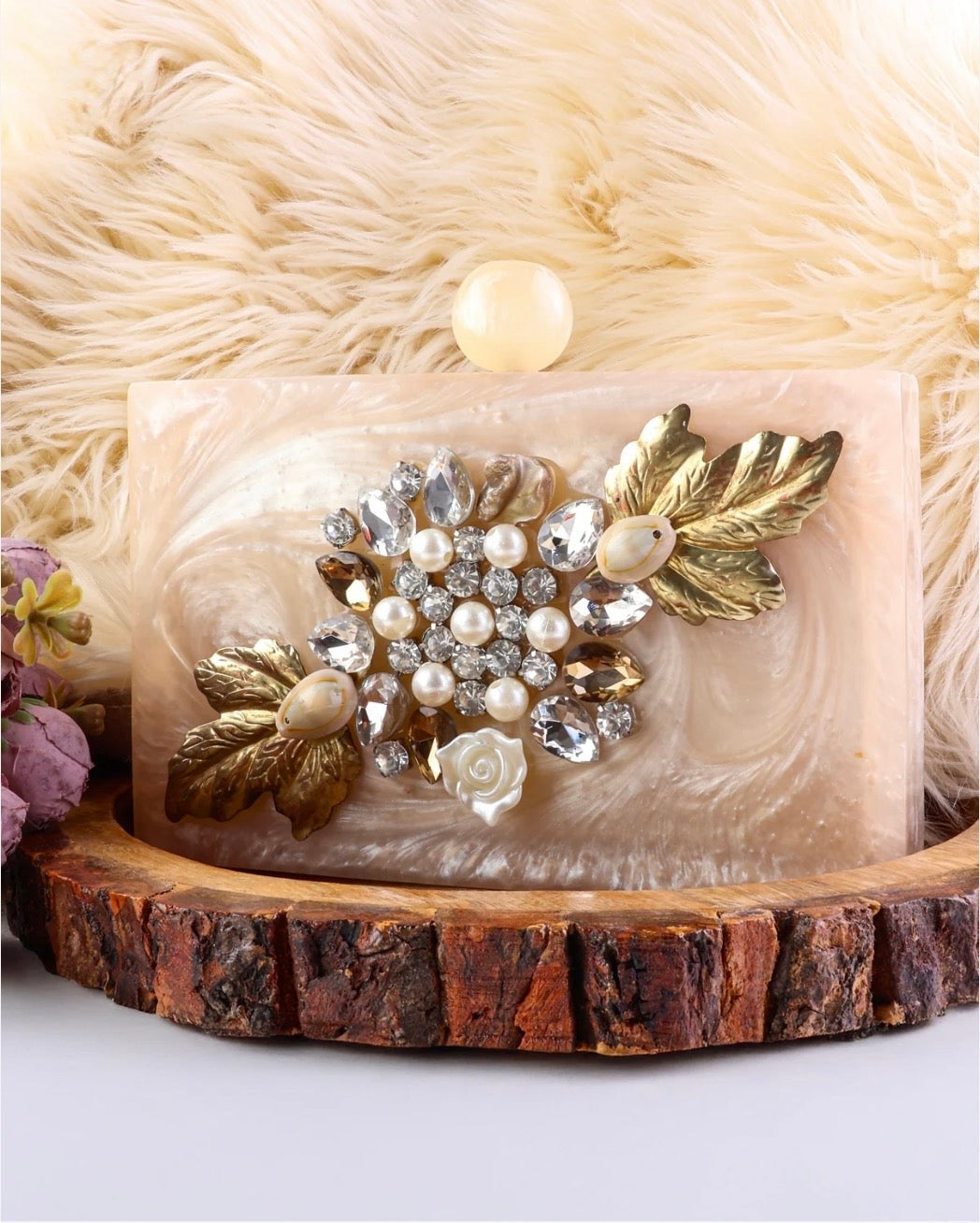 Kiara Emblished Resin Clutch