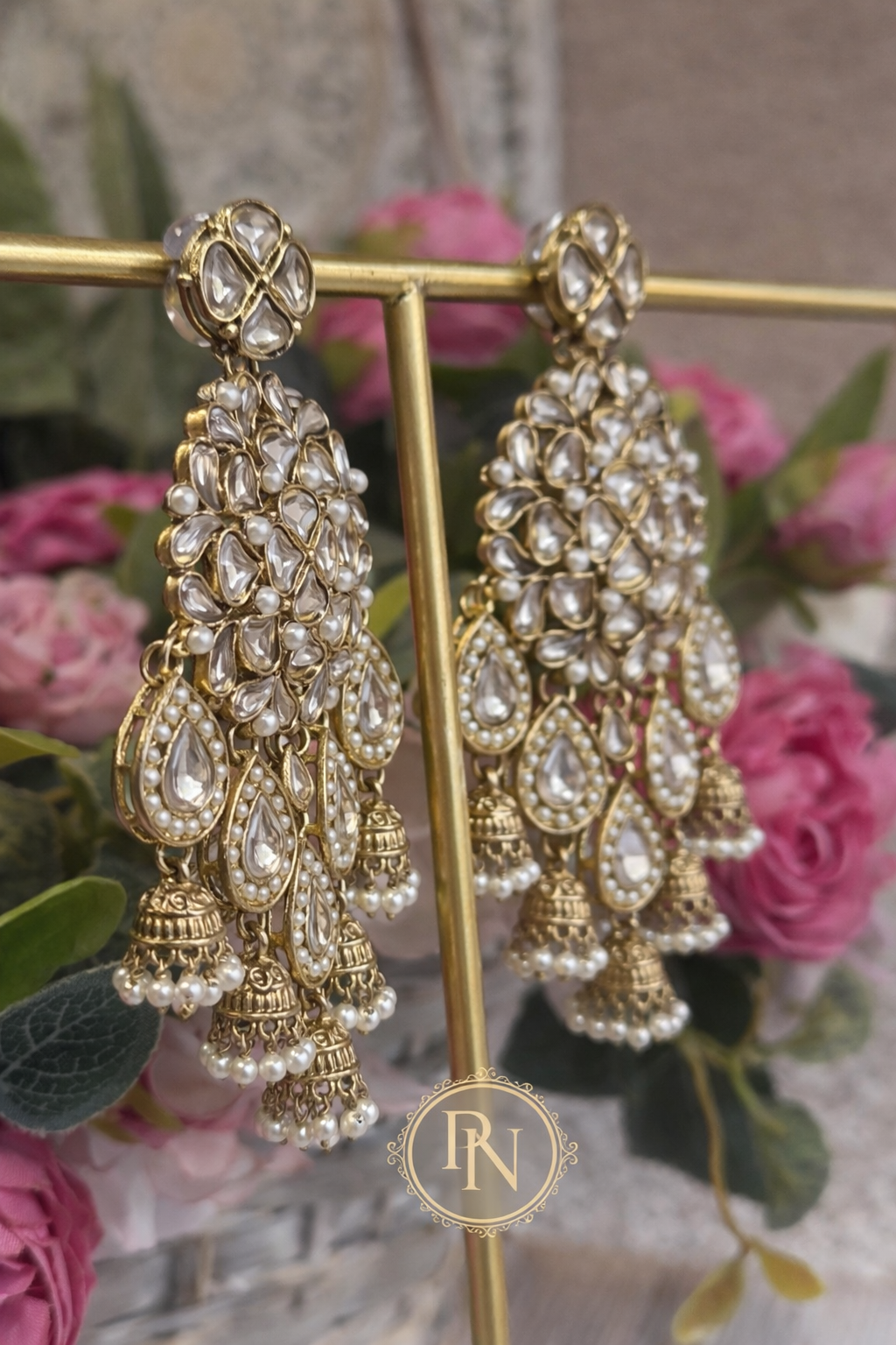 Ranjhana Kundan Jhumka Earrings