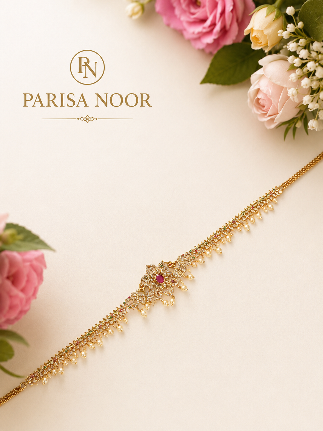 Nayantara Heritage Moissanite Waist Chain (Kamarbandh)
