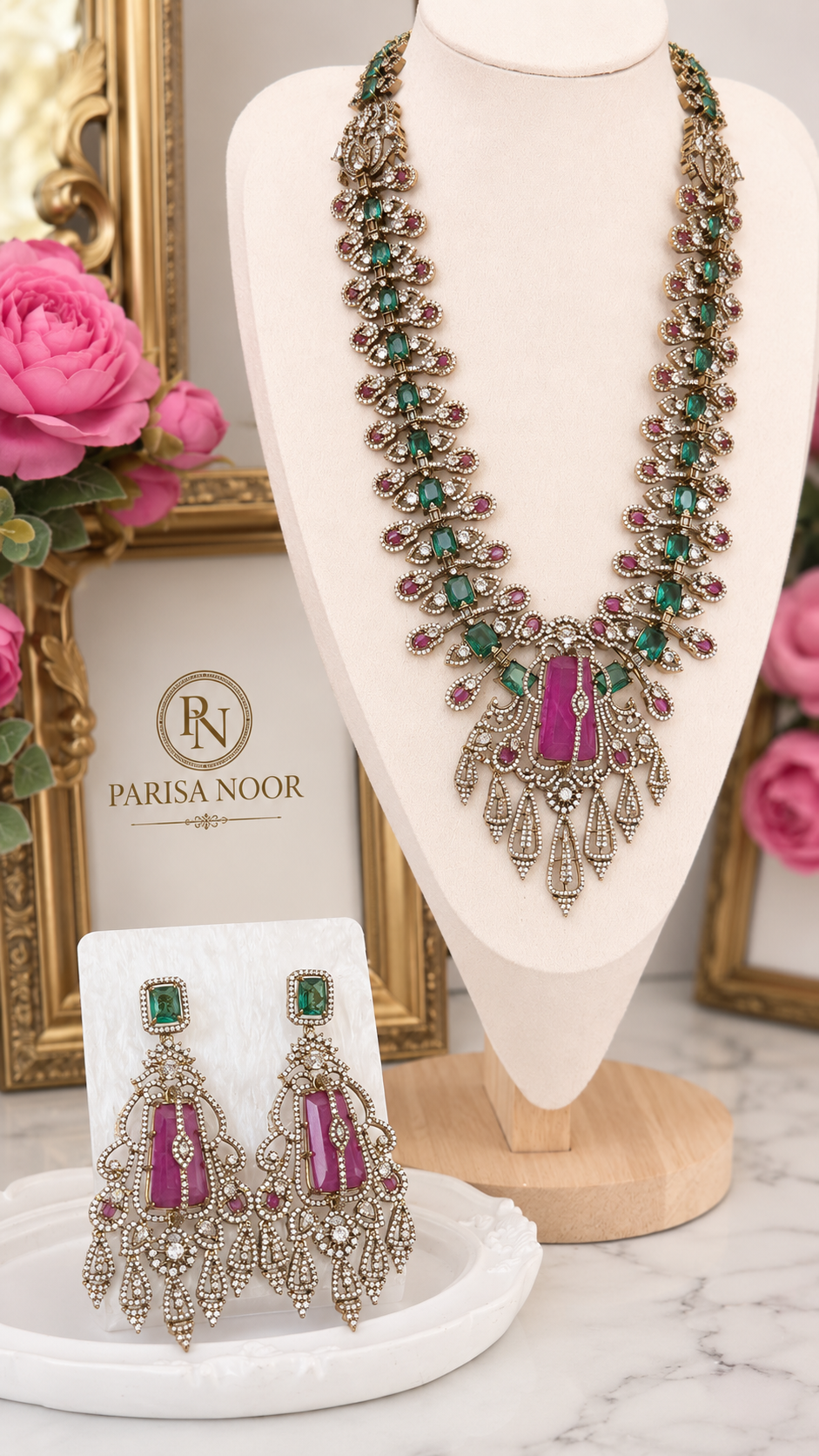 Celestia Luxury Victorian Doublet Necklace Set